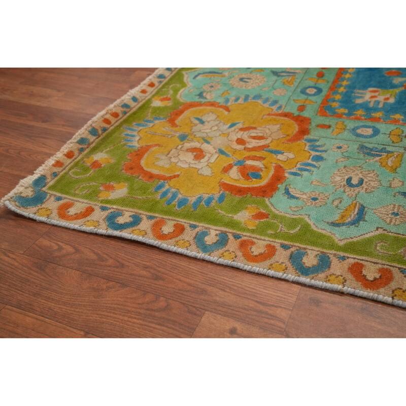 Hand Knotted Oriental 100% Wool Carpet Traditional Medallion Greys & Charcoal Tabriz Area Rug - 12' 0'' X 9' 3''