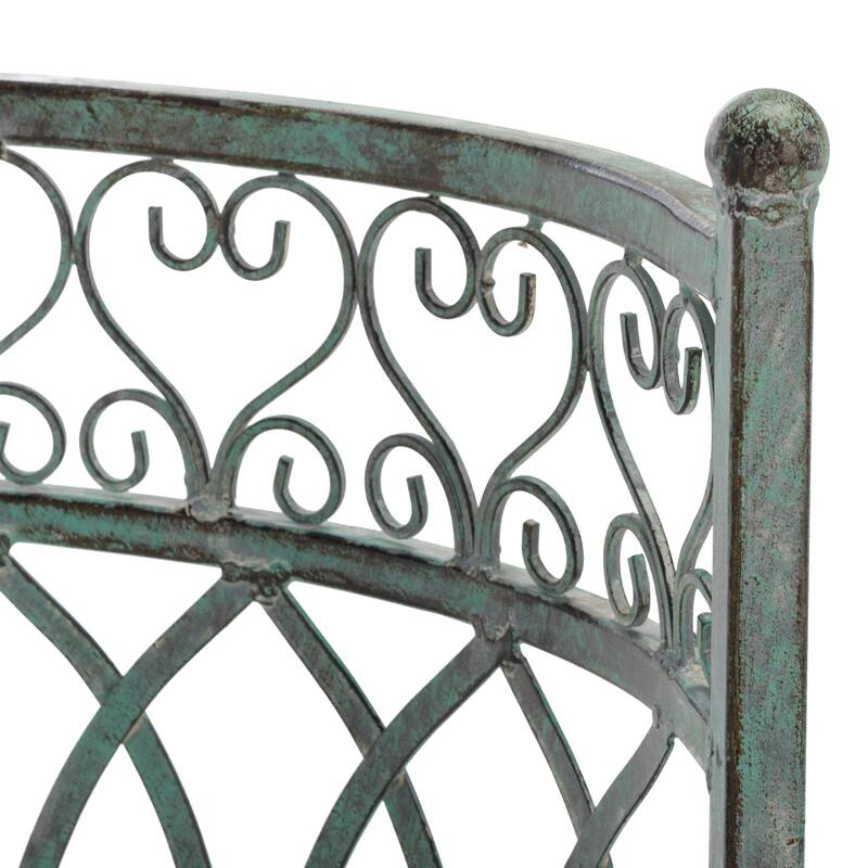 SAFAVIEH Outdoor Citlalli Victorian Scroll Iron Kissing Bench - 44Wx24Dx31H