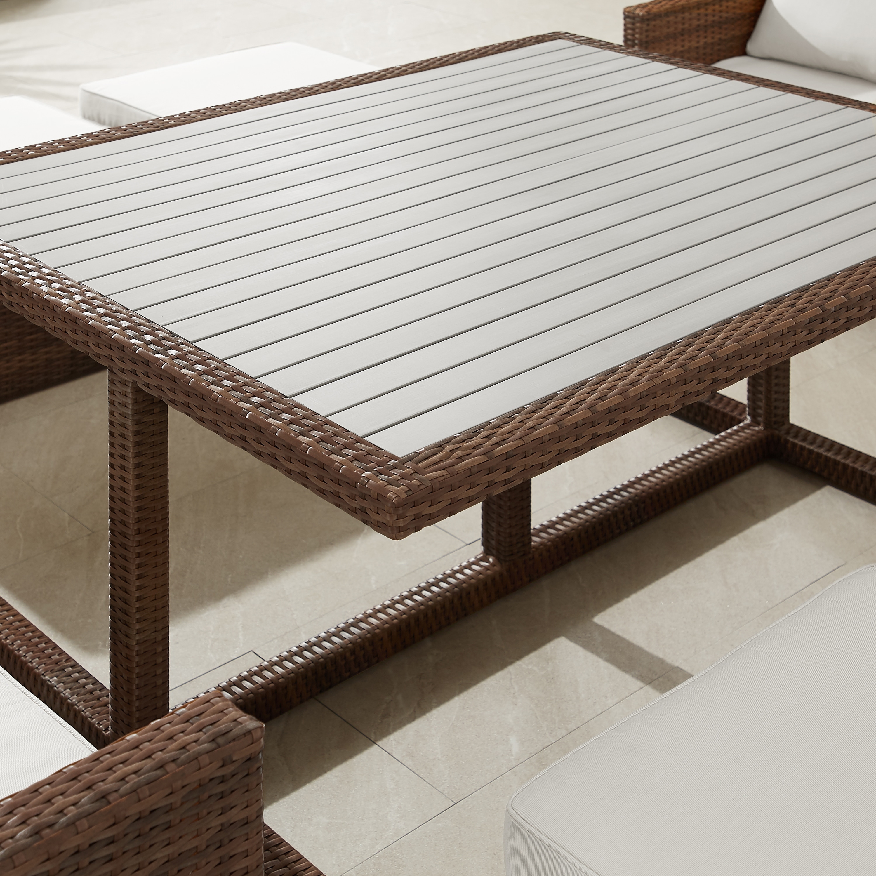 Corvus Martinka Aluminum 7 piece Wicker Outdoor Patio Dining Set