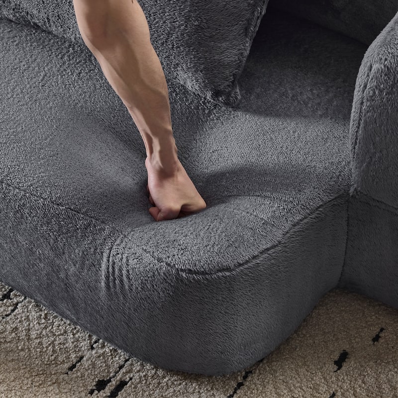Chenille Transformable Sofa - Supportive Foam Fold-Out Bed