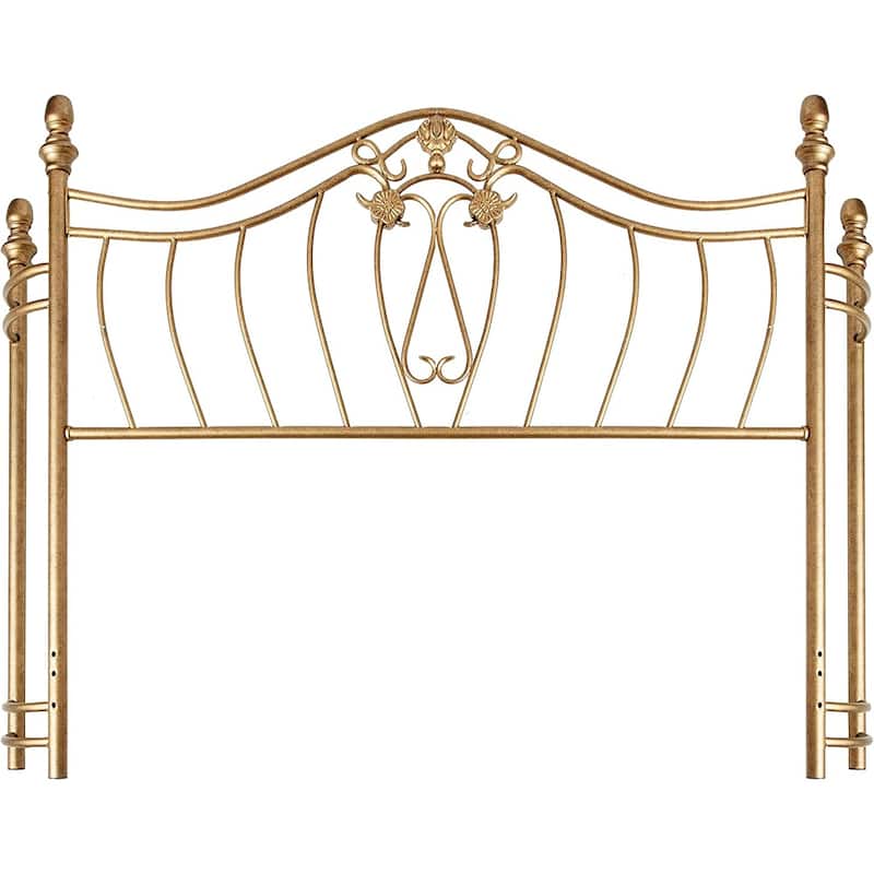 Halley Traditional Antique Brushed Gold Metalwork Headboard and Footboard