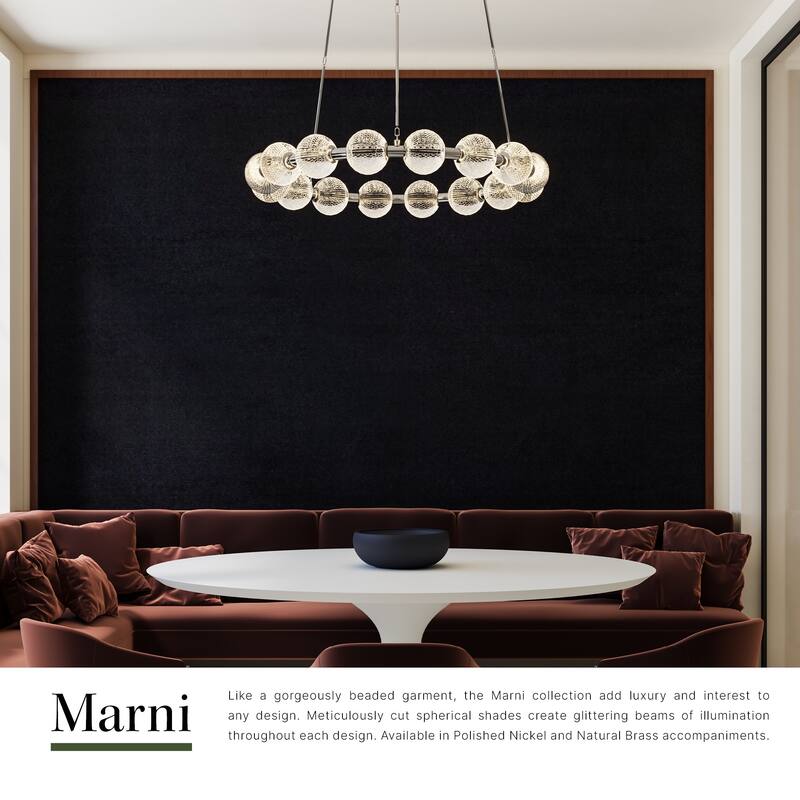Alora Lighting CH321032-UNV-010 Marni 33" Wide LED Ring Chandelier