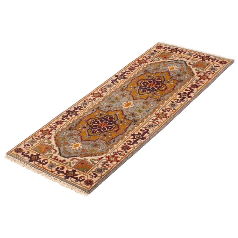 ECARPETGALLERY Hand-knotted Serapi Heritage Light Blue Wool Rug - 2'6 x 5'11