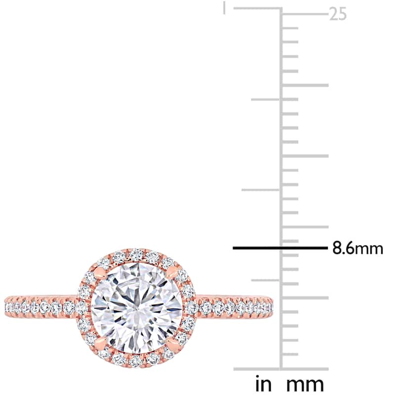 Miadora 1 1/3ct TDW Diamond Halo Engagement Ring in 14k Rose Gold