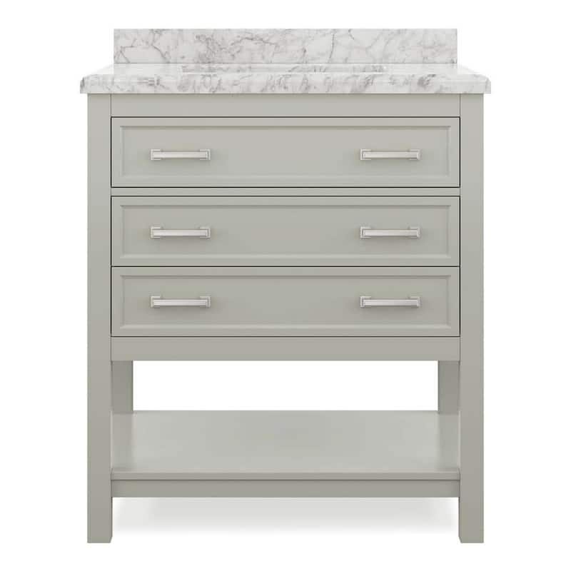 Furniture of America Anya 31" Single Bathroom Vanity with White Carrera Marble Top and Undermount Sink