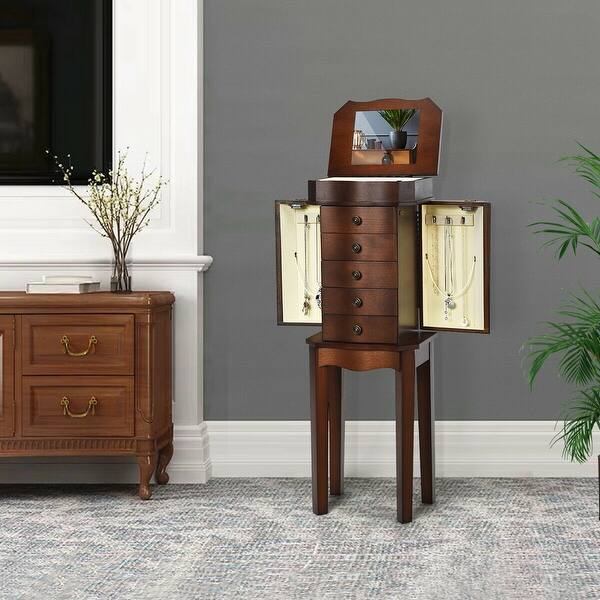Shop Costway Jewelry Cabinet Storage Stand Chest Organizer 5