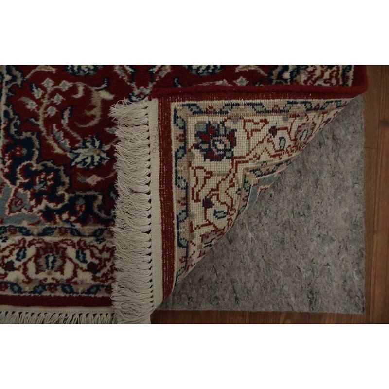 Hand Knotted Oriental 100% Wool Carpet Traditional Floral Red Sarouk Runner Rug - 6' 1'' X 2' 1''