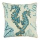preview thumbnail 1 of 2, Sea Horse Design Throw Pillow Feather Down - 20"