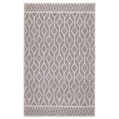 ECARPETGALLERY Braid weave Sienna Dark Grey Wool Rug - 4'11 x 8'0