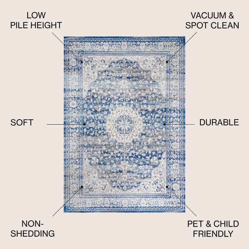 JONATHAN Y Denia Ornate Bohemian Medallion Area Rug