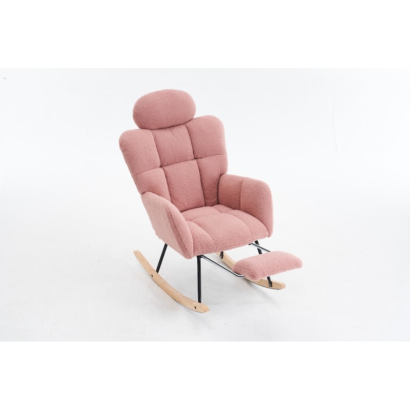 Teddy Fabric Upholstered Rocking Chair Accent Armchair Chair