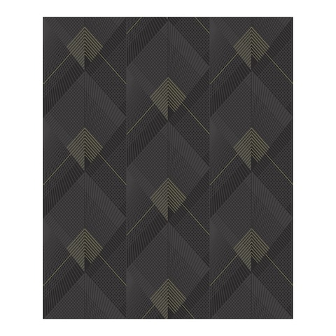 Raoul Black Fanning Diamonds Wallpaper - 20.9 x 396 x 0.025