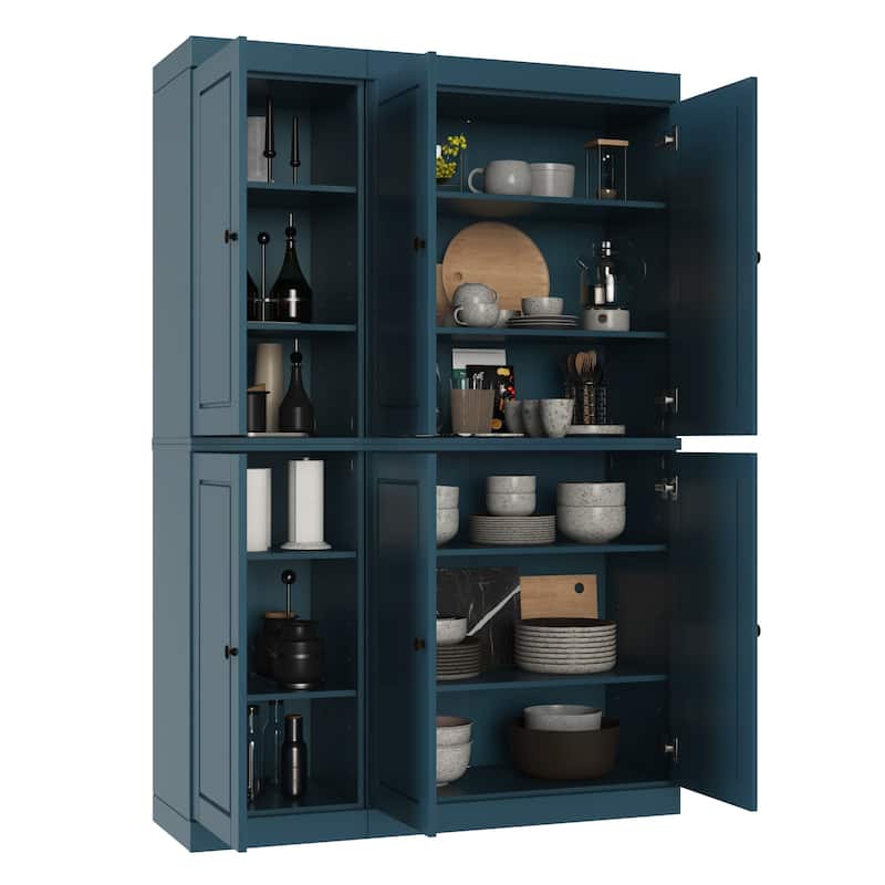 Palace Imports 100% Solid Wood 48.5" China Pantry Cabinet with Solid or Clear Glass Doors and Adjustable Shelves - 48.5" x 71.5"
