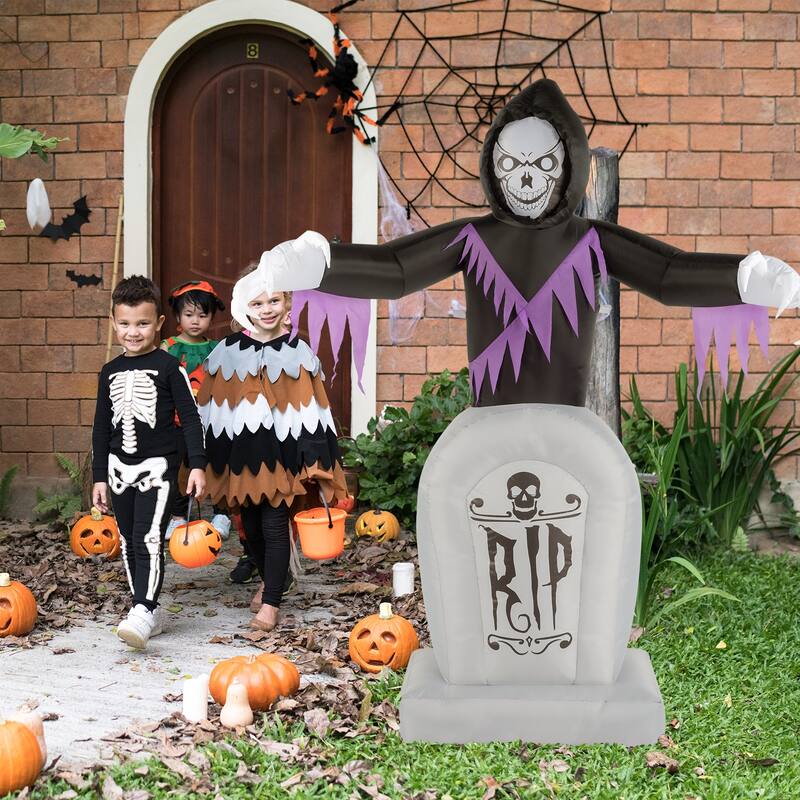 8 Feet Garden 3Pack LED String Lights Grim Reaper and Grave Inflatable Halloween Decoration