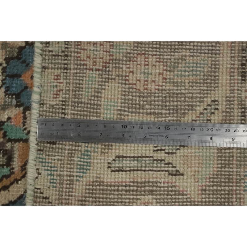 Hand Knotted Oriental 100% Wool Carpet Traditional Floral Oranges & Rust Tabriz Area Rug - 9' 5'' X 6' 4''