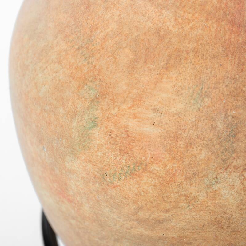Antique Style Vase, Amphora, Decorative Large Tall Vase, Unique Vase on Slim Black Metal Tripod Stand, 21-Inch-Tall Beige Vase