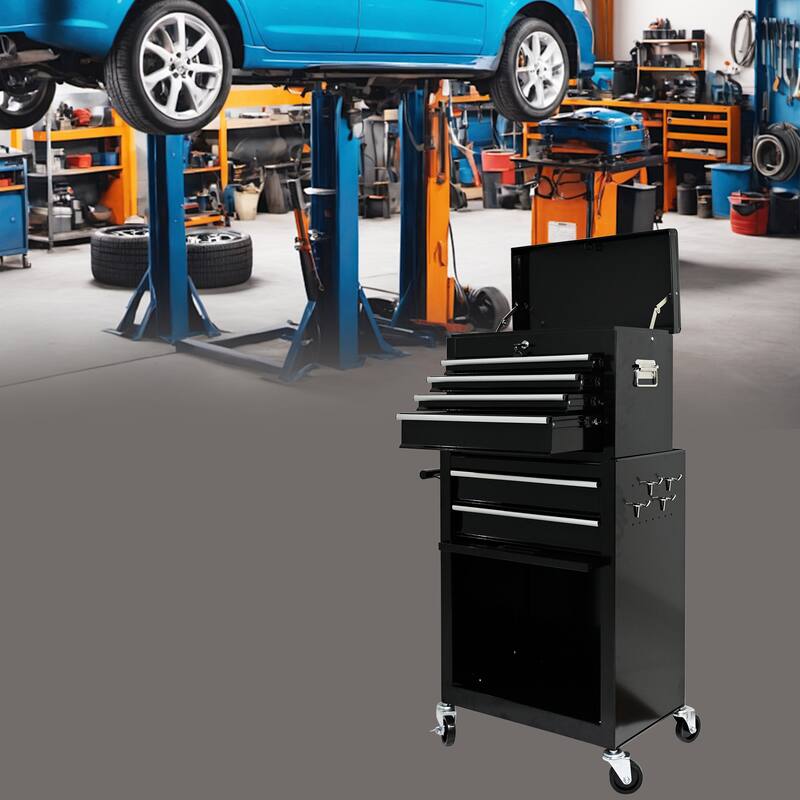 6-Drawer Rolling Tool Chest with Wheels for Garage, Workshop, Auto Repair