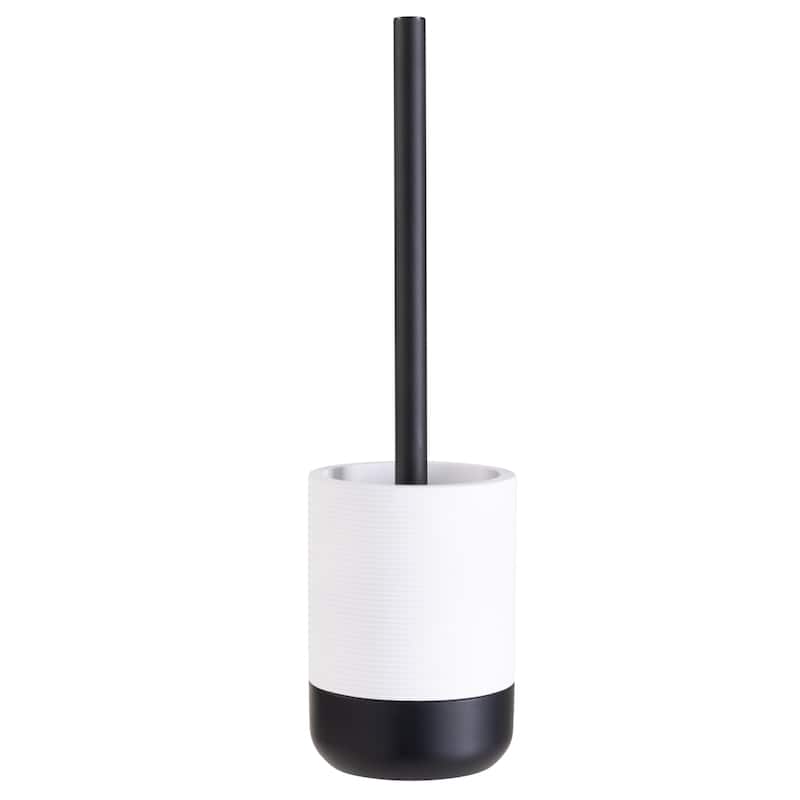 Bath Bliss Monochrome Toilet Brush in White & Black - 4"x 4"x 14.96"