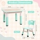 preview thumbnail 29 of 45, Garvee Kids Table and 4 Chairs Set, Graffiti Desktop Plastic Children Art Table, Height Adjustable Table and Chair Set