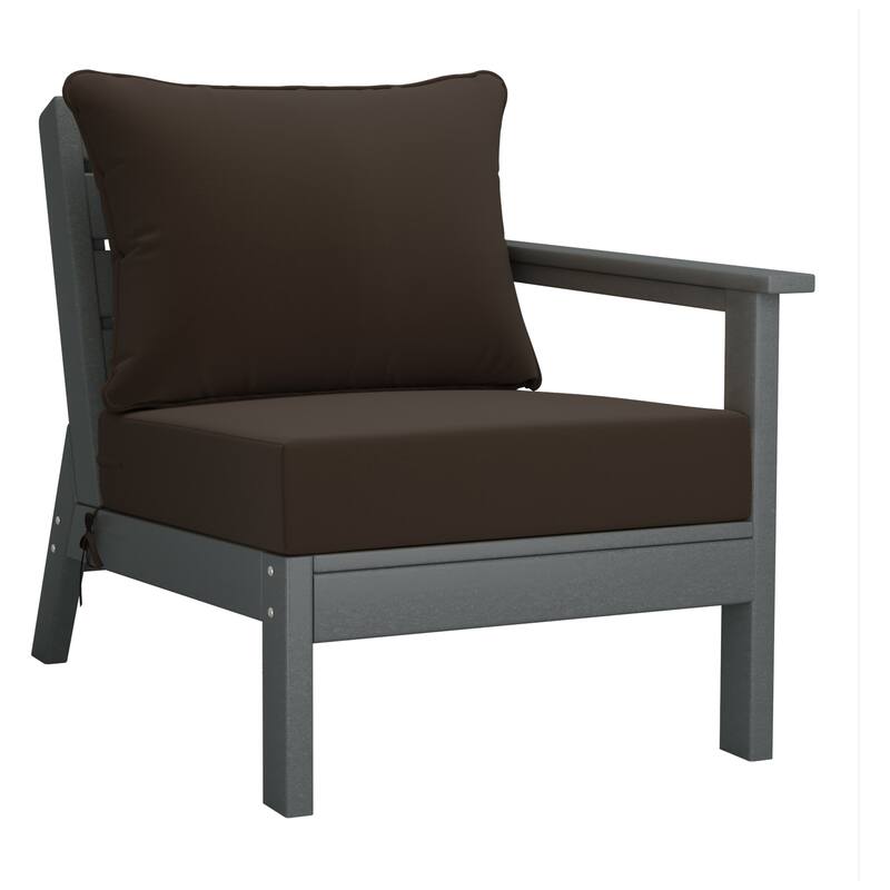 Birchwood All Weather HDPE Outdoor Patio Gray Deep Seating Conversation Set (5-Piece Set)