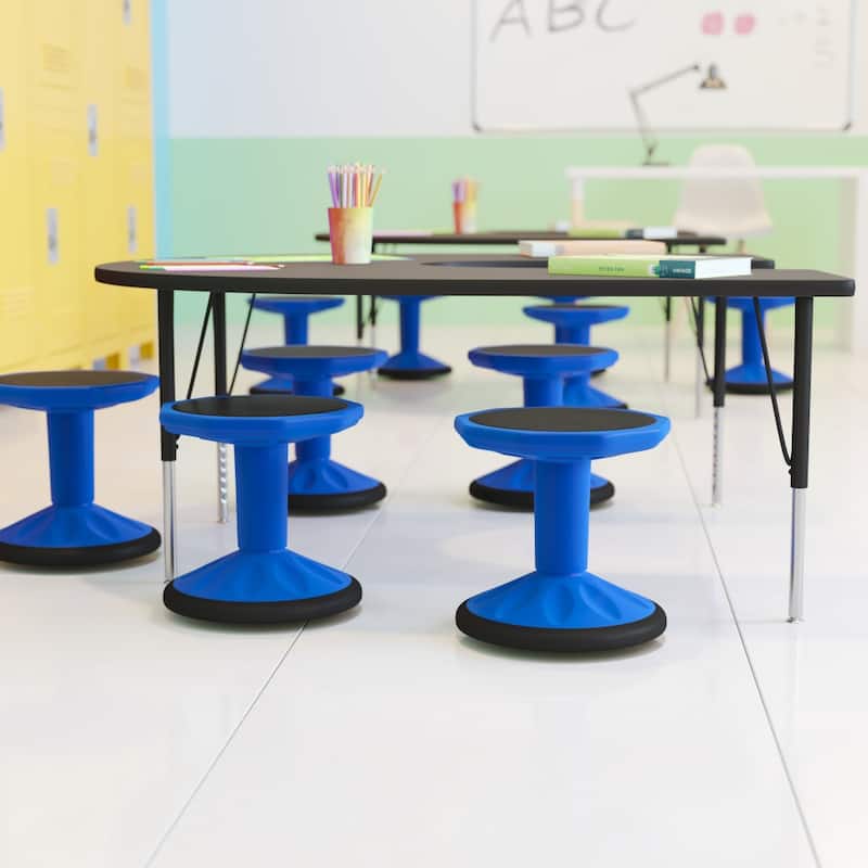 Commercial Fixed Height Collaborative Wobble Stool - 12.75"W x 12.75"D x 14"H