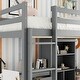 preview thumbnail 5 of 24, Multifunctional Design Loft Bed with Desk, Storage shelves and Drawers, Built-in Ladder, Full Size