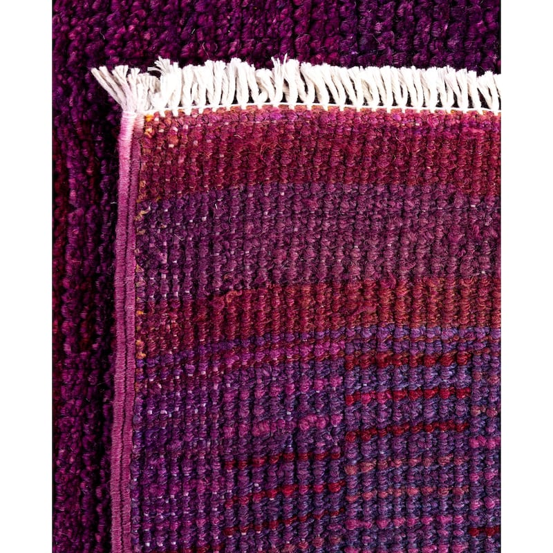 Overdyed One-of-a-Kind Hand-Knotted Area Rug - Purple - 4' 1" x 6' 6"
