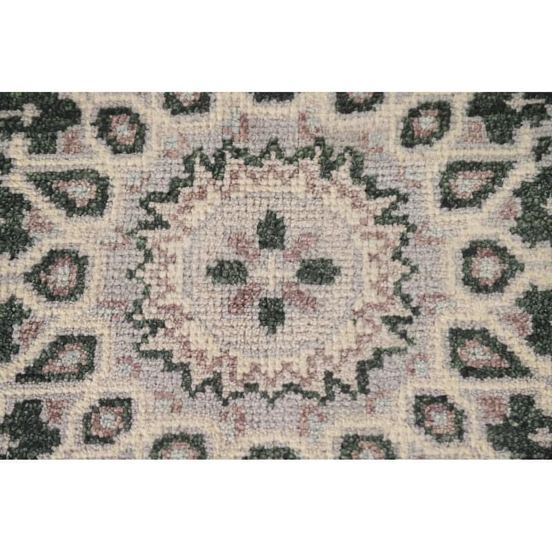 Green Heriz Serapi Indian Octagon Rug Hand-Knotted Wool Carpet - 5'11"x 5'11"