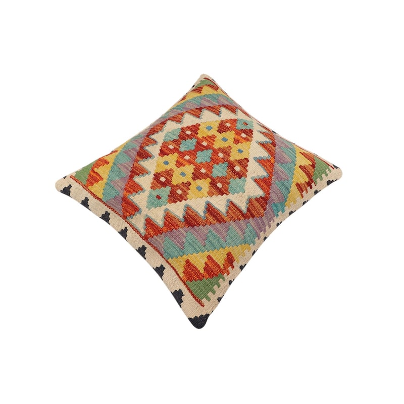 Rustic Beale Turkish Hand-Woven Kilim Pillow - 19'' x 21''