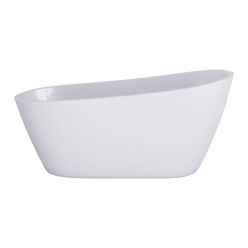 67 in. x 31 in. Acrylic Freestanding Soaking Bathtub in Gloss White