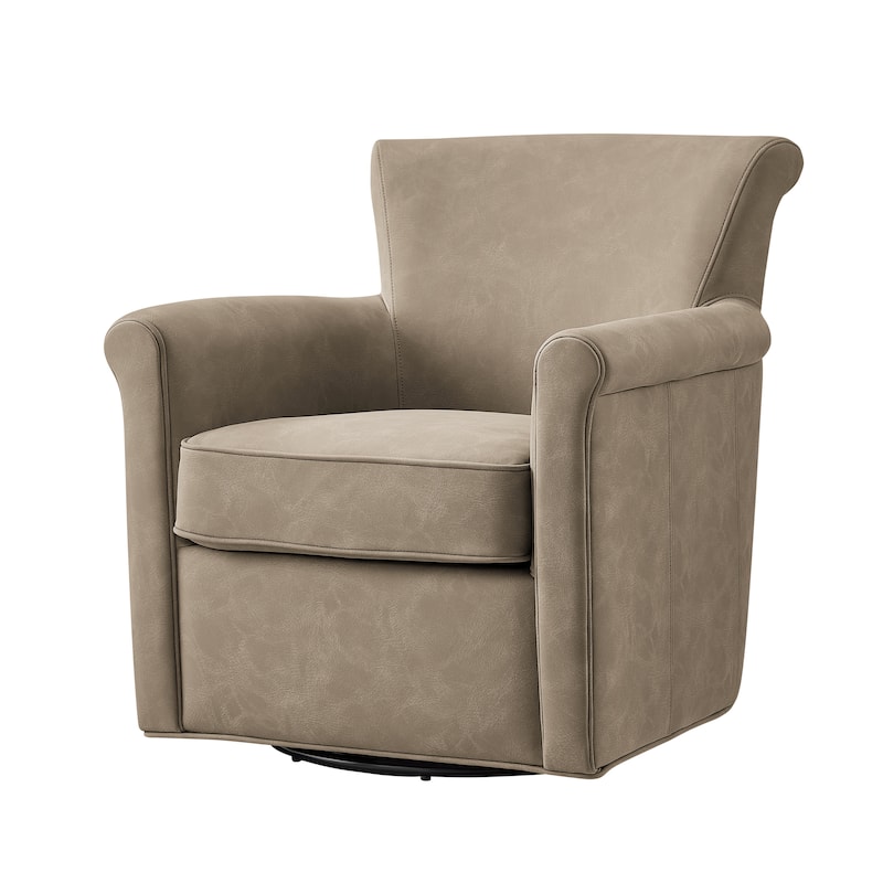 Whitby Faux Leather Swivel Accent Chair