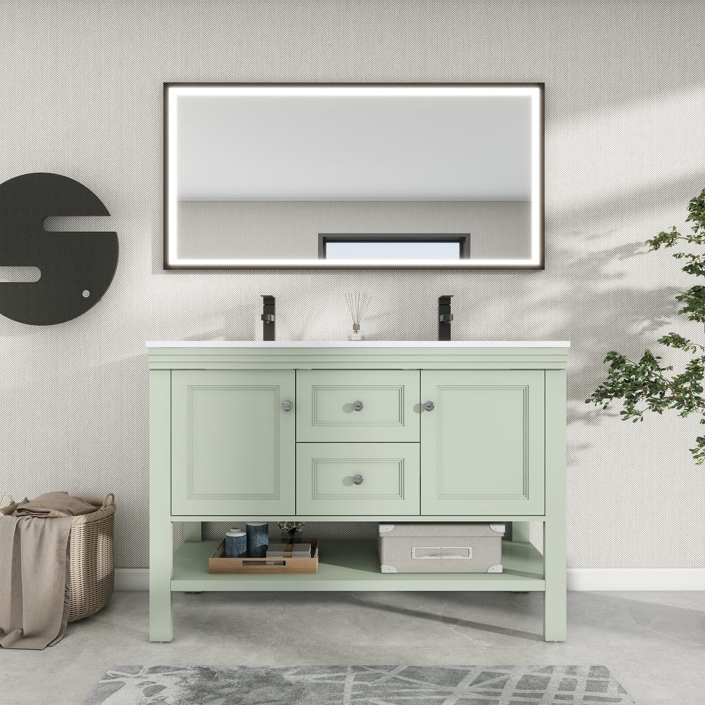 36"/48" Open Shelf Bathroom Vanity with Drop in Sink Drawer