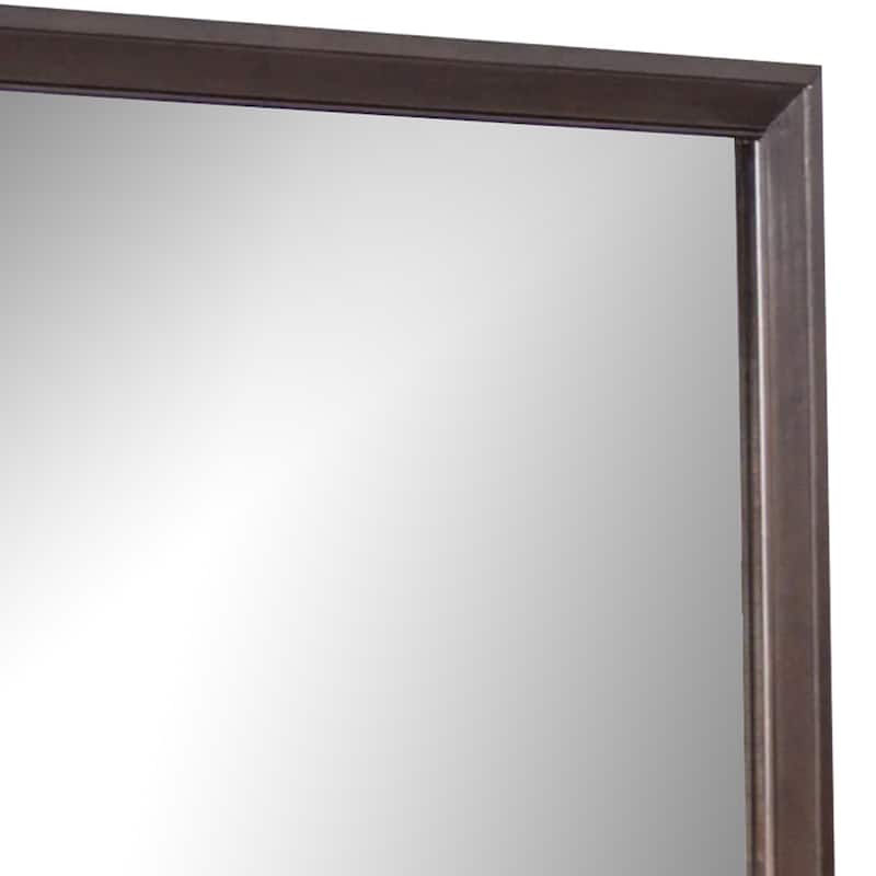 Nitz Dresser Mirror, Beveled Glass, Espresso Brown Solid Wood Frame, 36x40 - Espresso Brown