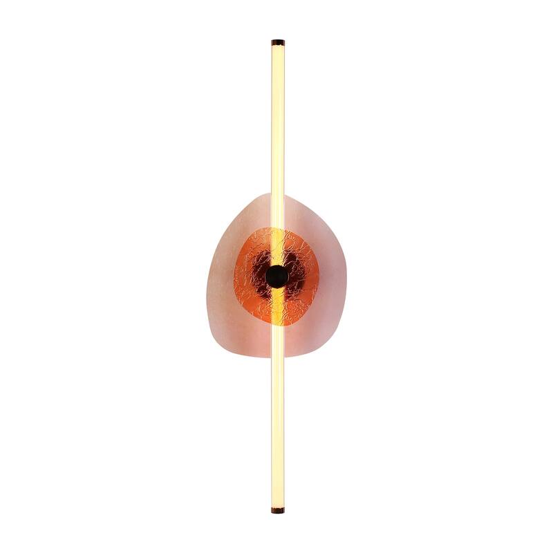 Golden Lighting 3882-39-RG PI Colorella 2 Light 5" Wide Bath Bar - Rose Gold / Pink Seeded / Orange Water