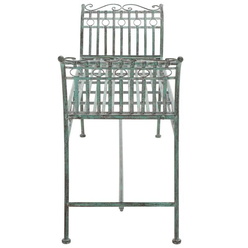 SAFAVIEH Outdoor Aniyah Victorian Iron Bench - 56Wx16Dx27H