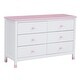 preview thumbnail 5 of 7, Wooden Storage Dresser with 6 Drawers,Storage Cabinet for kids Bedroom,White+Pink