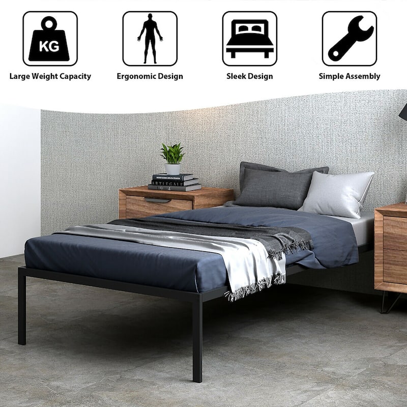 Costway 14 Inch Heavy Duty Metal Platform Bed Frame Steel Slat