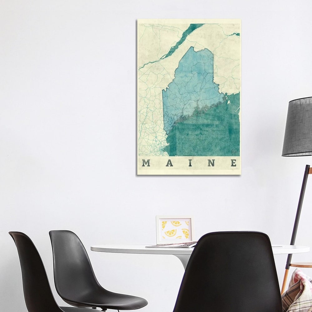 iCanvas "Maine Map" by Hubert Roguski Canvas Print