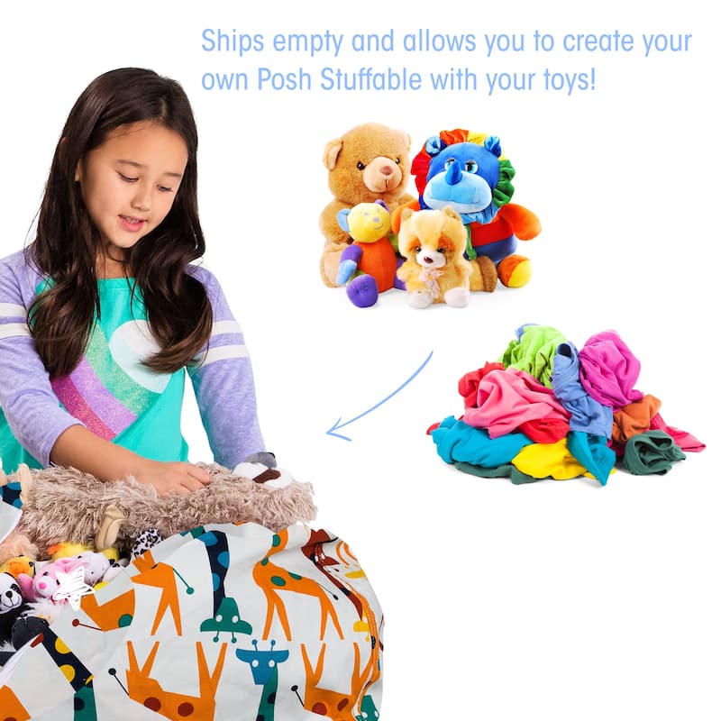 Kids' Stuffed Animal Storage Bean Bag Chair Cover or Toy Organizer