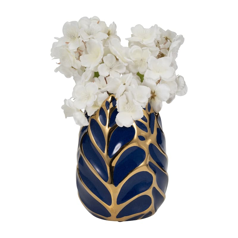 Sagebrook Home Leaf Ceramic Accent Vase