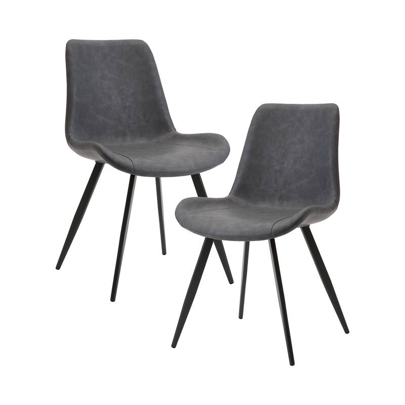 Langdon Faux Leather Dining Chair (Set of 2) - Gray