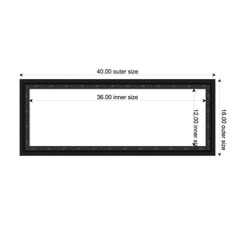 Downton Black Framed Dry Erase Magnetic Board - 40 x 16 in