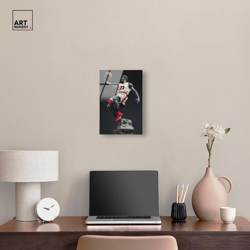 Basketball White Uniform Acrylic by Art Remedy, Ready to Hang