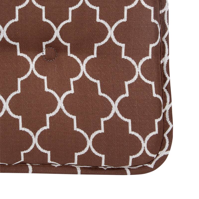 Klear Vu Trellis Tufted Non-Slip Geometric Dining Chair Cushion Set
