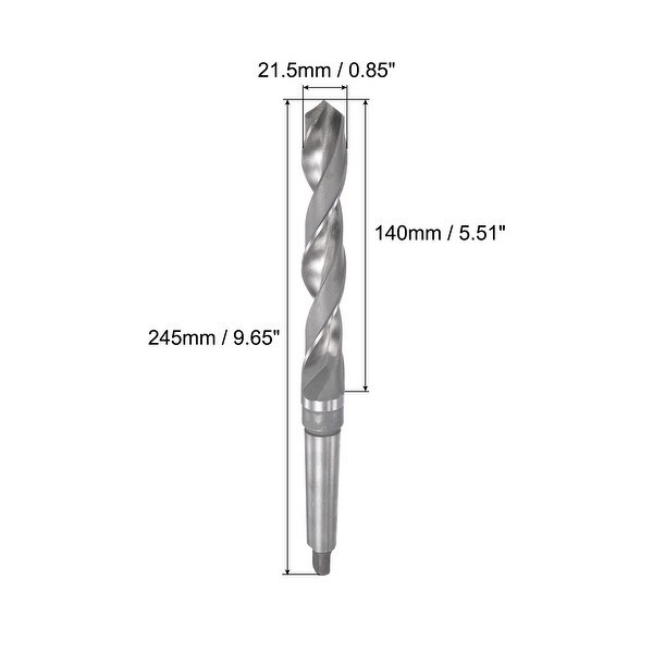 16.5mm High-speed Steel Twist Drill Bit with MT2 Morse Taper Shank