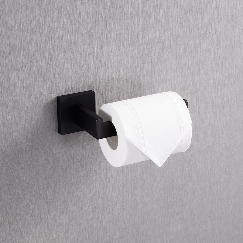 Wall Mounted 4 Piece Bathroom Hardware Set Matte Black Bathroom Accessories Set Stainless Steel Towel Holder Bar Set