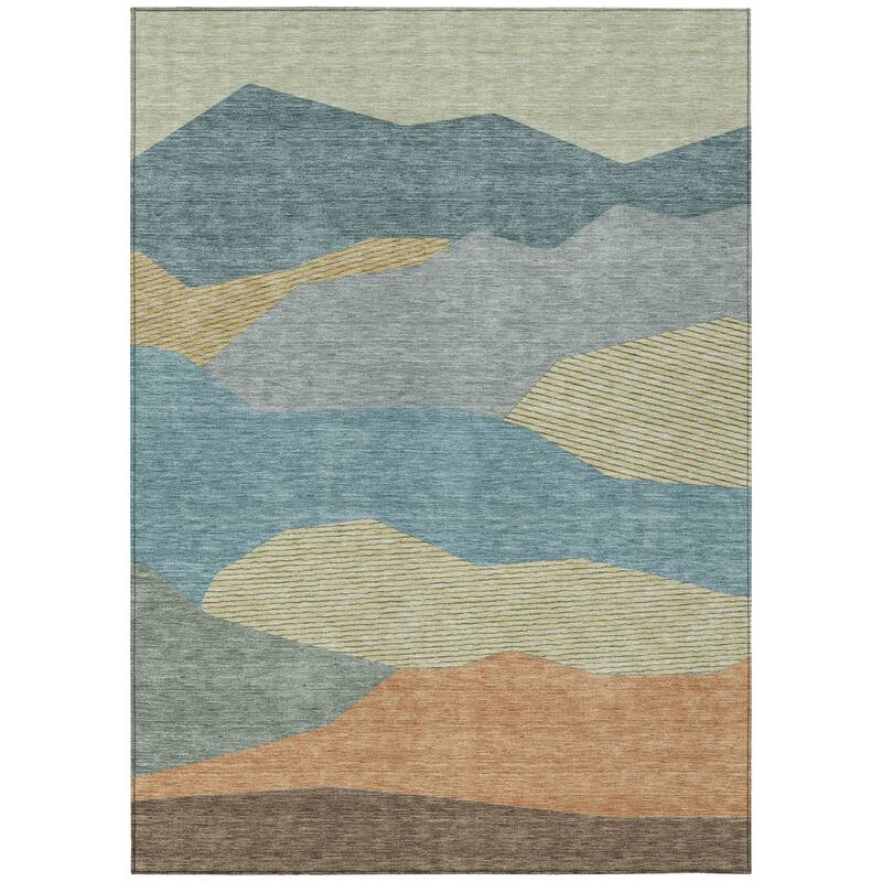 Machine Washable Indoor/ Outdoor Modern Dacono Chantille Rug