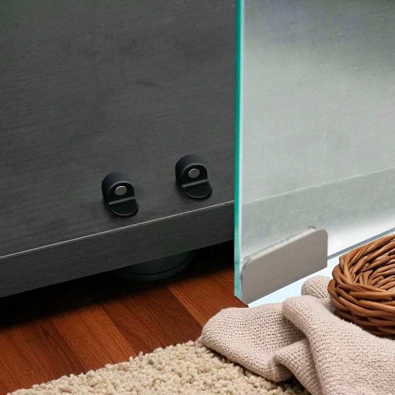 Tempered Glass Display Cabinet with Door Lock, Adjustable Feet and Colorful LED Lights, Wine Storage Curio Cabinet