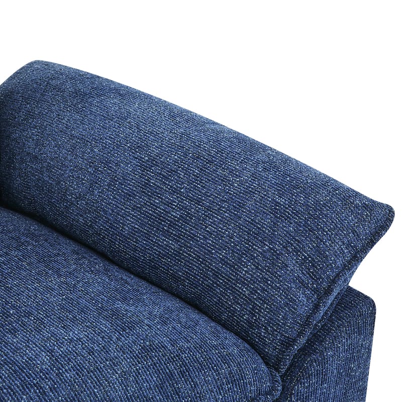 52" W Chaise Lounge Chair Indoor, Oversized Accent Chair With Ottoman For Living Room, Chenille Single Sofa Bed, Reading Chairs