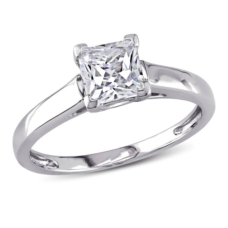 Miadora 10k White Gold Princess-cut Created White Sapphire Solitaire Engagement Ring